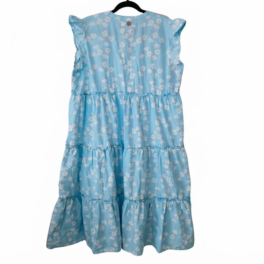 Simply Southern Blue with White Daisies Ruffle Maxi Dress size Large - Picture 3 of 9